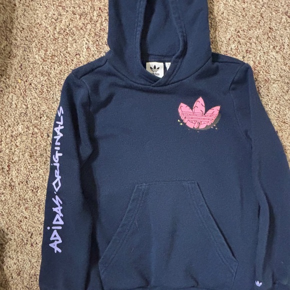 ⬇️ Adidas Originals Kids Navy Hoodie with Dinosaur Print - Picture 3 of 3
